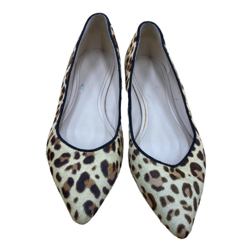 Marc Fisher Alany Calf Hair Leopard Print Pointed Toe Flats size 8M - Picture 10 of 11